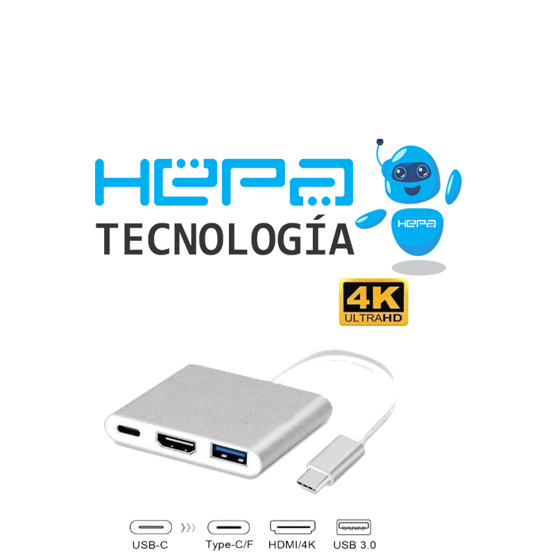 Adaptador Usb C A Hdmi 3 En 1 – Hepa Tecnología